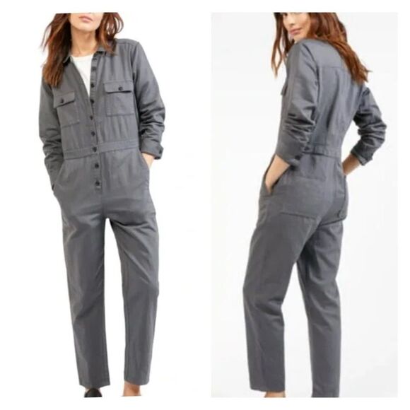 NWT Outerknown S.E.A. Jumpsuit Long Sleeve Grey M - Picture 1 of 9